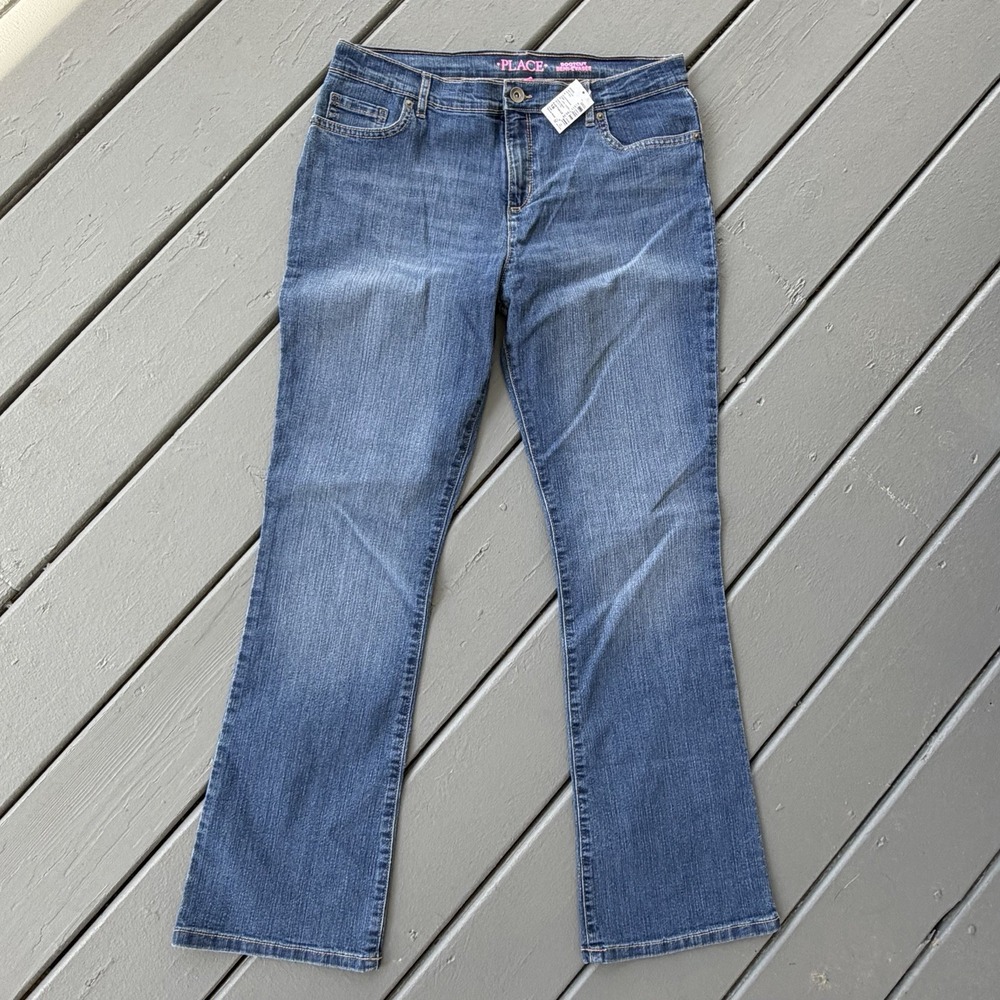 Children's‎ Place Girls Plus 16 Blue Denim Jeans NWT Bootcut School Casual